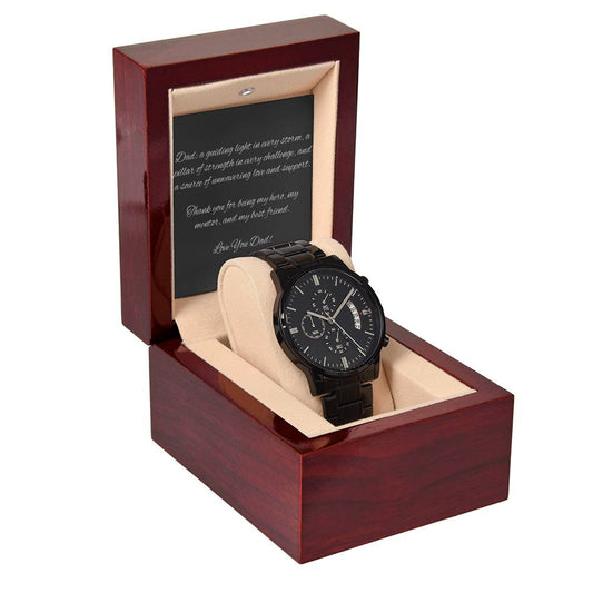 Gift For DAD: The Black Chronograph Watch - A Timeless Gift for Cherished Moments