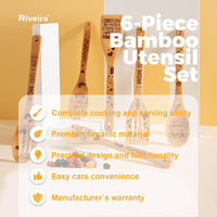 Mother Gift Gifts for Mom wooden spoons for Cooking & Serving 6 Pcs Set - Mothers Day