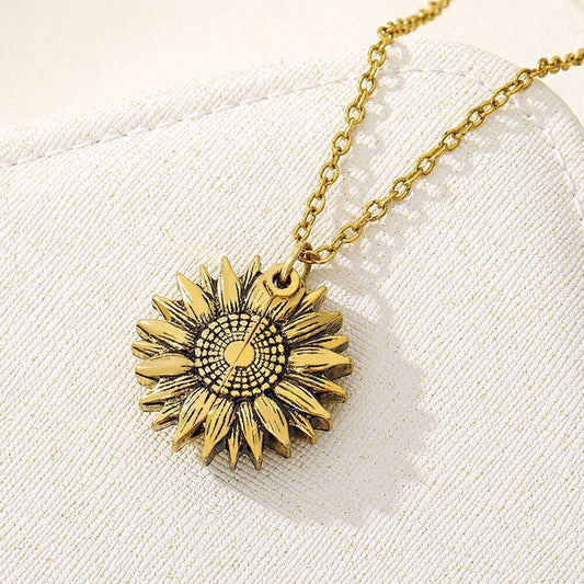 Gifts for Women: "You Are My Sunshine" Sunflower Pendant Locket Women Gifts