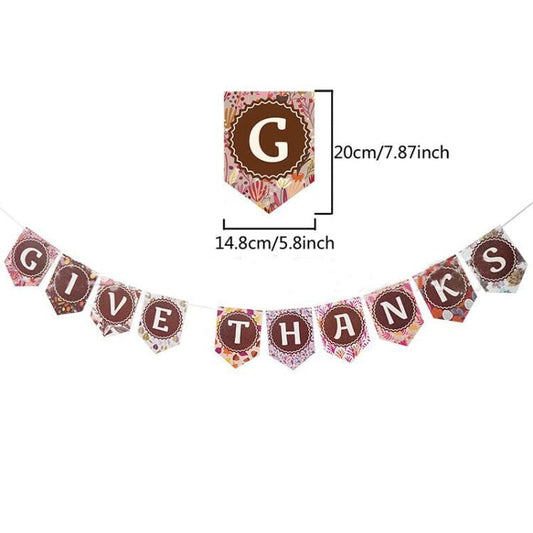 "Give Thanks" Banner Thanksgiving Garland for Gratitude Gifts CJ GIVE THANKS