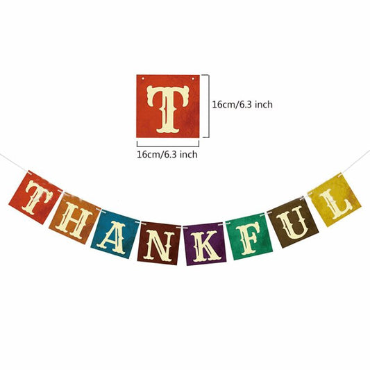 "Give Thanks" Banner Thanksgiving Garland for Gratitude Gifts CJ THANKFUL