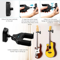 Guitar Wall Mount Hanger for Bass Electric Acoustic Guitar Banjo and Mandolin