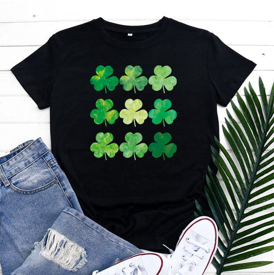 Black / L Irish Green Bliss: St. Patrick's Day Cotton Women's Short Sleeve Top