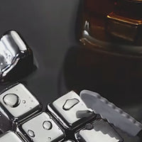 12 Pack Whiskey Gift Set with Reusable Ice Cubes, Tongs, and Storage Box