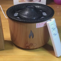 360ML Essential Oil Diffuser: Volcano and Flame Air Diffuser/Humidifier with Red & Blue Light