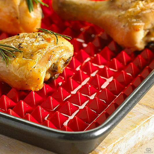 Pyramid Sheet Red Pyramid Silicone Baking Mat - 16x11'' Non-Stick, Food Grade Cooking Mat for Microwave, Oven, and BBQ Grill