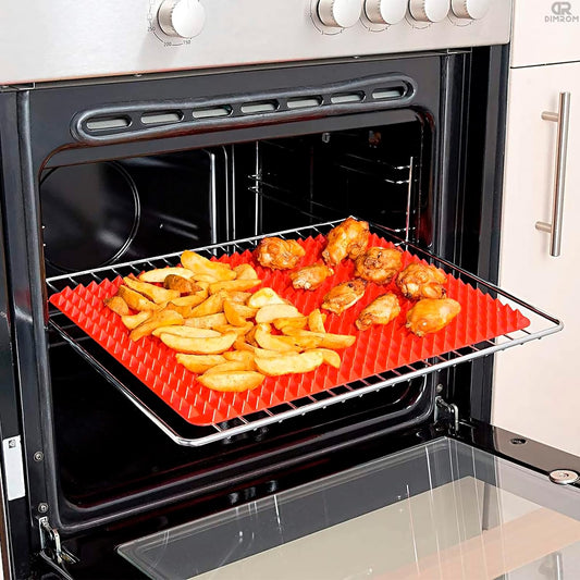 Pyramid Sheet Red Pyramid Silicone Baking Mat - 16x11'' Non-Stick, Food Grade Cooking Mat for Microwave, Oven, and BBQ Grill