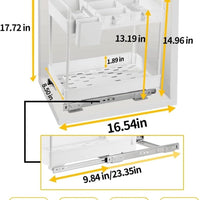 Black/White 2-Tier Under Sink Storage with Sliding Shelves