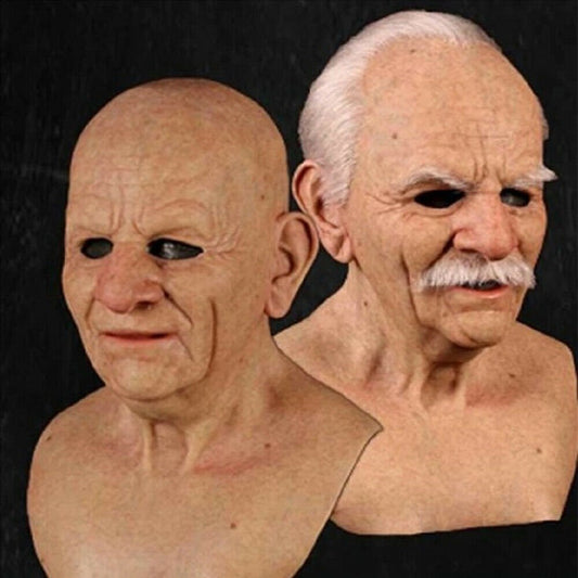 Realistic Old Man Latex Mask – Full Face Halloween Cosplay Party Headgear