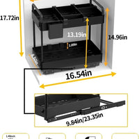 Black/White 2-Tier Under Sink Storage with Sliding Shelves