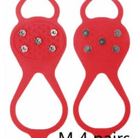 Silicone Climbing Non-Slip Shoe Grip Accessories CJ Red M 4 pairs