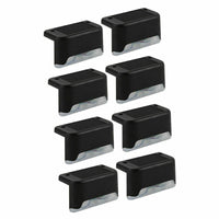 16Pcs Black (Led: White) Solar-Powered LED Deck Lights - Outdoor Bright Lighting for Garden, Patio, Pathway, Stairs & Fence