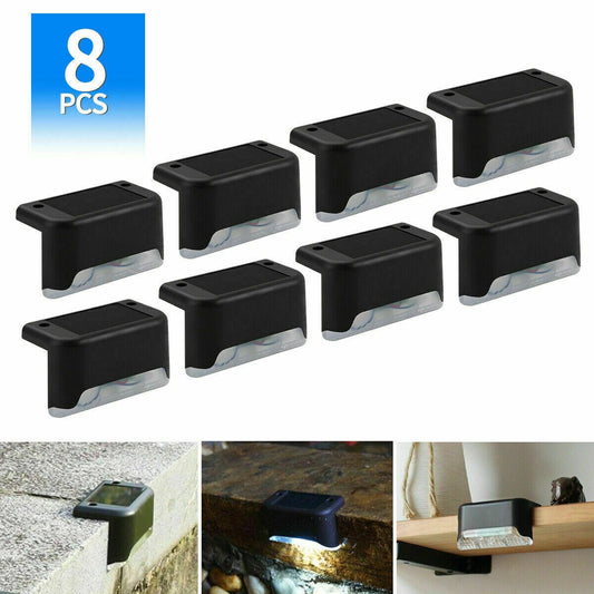 16Pcs Brown (Led: Warm White) Solar-Powered LED Deck Lights - Outdoor Bright Lighting for Garden, Patio, Pathway, Stairs & Fence