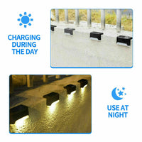 Solar-Powered LED Deck Lights - Outdoor Bright Lighting for Garden, Patio, Pathway, Stairs & Fence