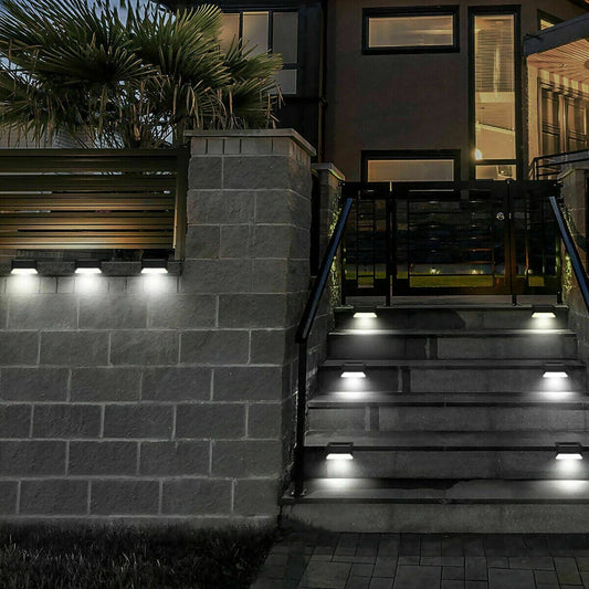 Solar-Powered LED Deck Lights - Outdoor Bright Lighting for Garden, Patio, Pathway, Stairs & Fence