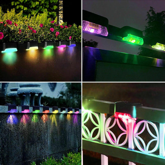 Solar-Powered LED Deck Lights - Outdoor Bright Lighting for Garden, Patio, Pathway, Stairs & Fence