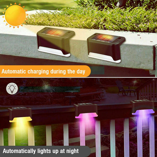 Solar-Powered LED Deck Lights - Outdoor Bright Lighting for Garden, Patio, Pathway, Stairs & Fence