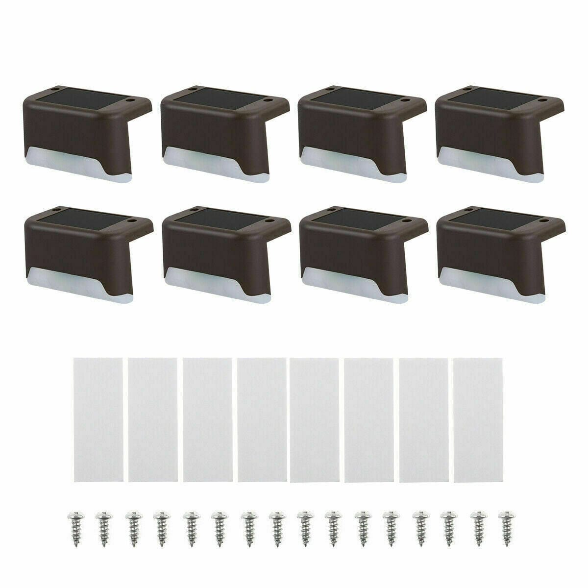 Solar-Powered LED Deck Lights - Outdoor Bright Lighting for Garden, Patio, Pathway, Stairs & Fence