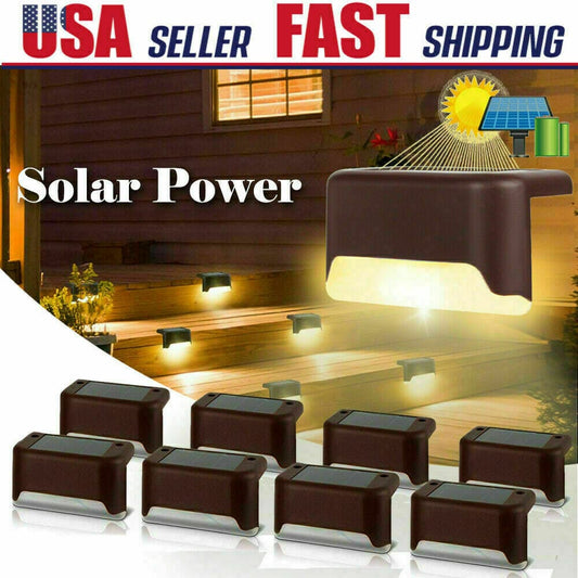 Solar-Powered LED Deck Lights - Outdoor Bright Lighting for Garden, Patio, Pathway, Stairs & Fence
