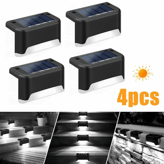 Solar-Powered LED Deck Lights - Outdoor Bright Lighting for Garden, Patio, Pathway, Stairs & Fence