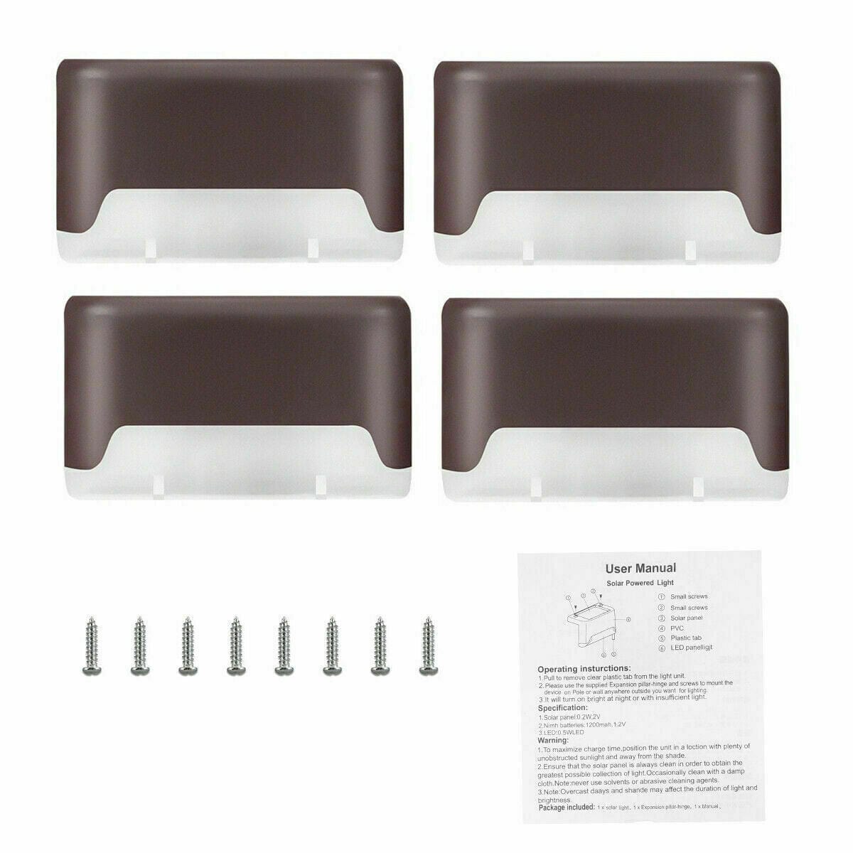 Solar-Powered LED Deck Lights - Outdoor Bright Lighting for Garden, Patio, Pathway, Stairs & Fence