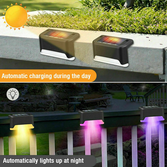 Solar-Powered LED Deck Lights - Outdoor Bright Lighting for Garden, Patio, Pathway, Stairs & Fence