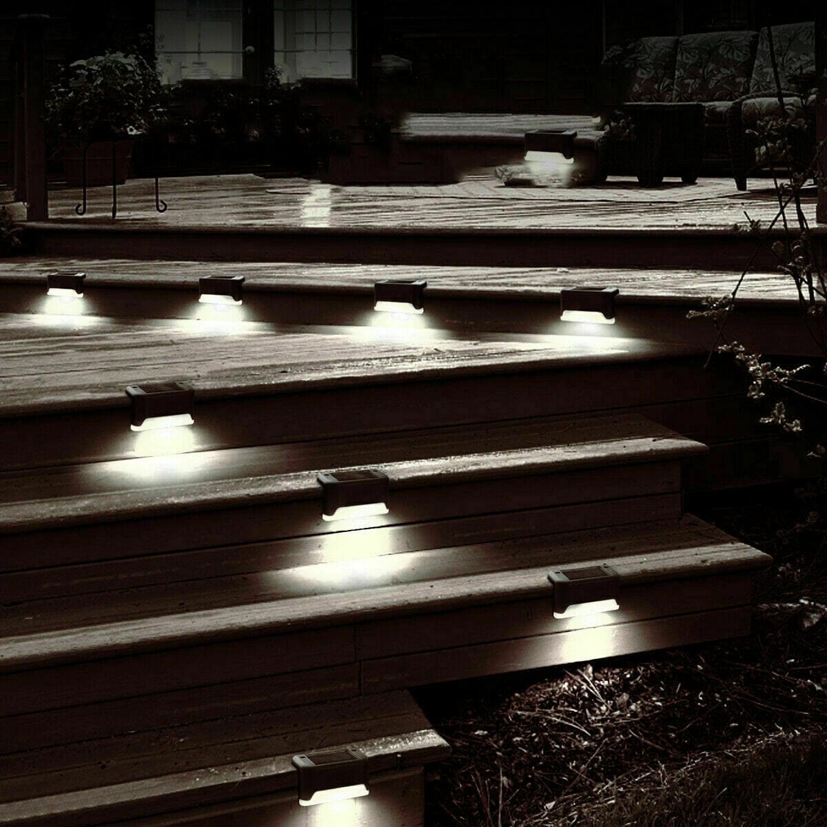 Solar-Powered LED Deck Lights - Outdoor Bright Lighting for Garden, Patio, Pathway, Stairs & Fence