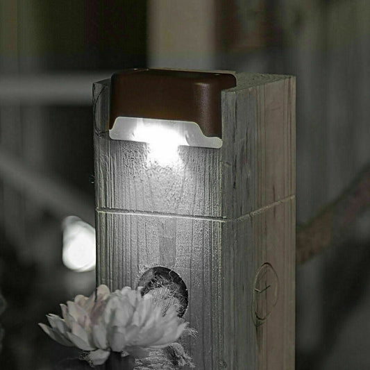 Solar-Powered LED Deck Lights - Outdoor Bright Lighting for Garden, Patio, Pathway, Stairs & Fence