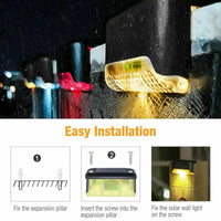 Solar-Powered LED Deck Lights - Outdoor Bright Lighting for Garden, Patio, Pathway, Stairs & Fence