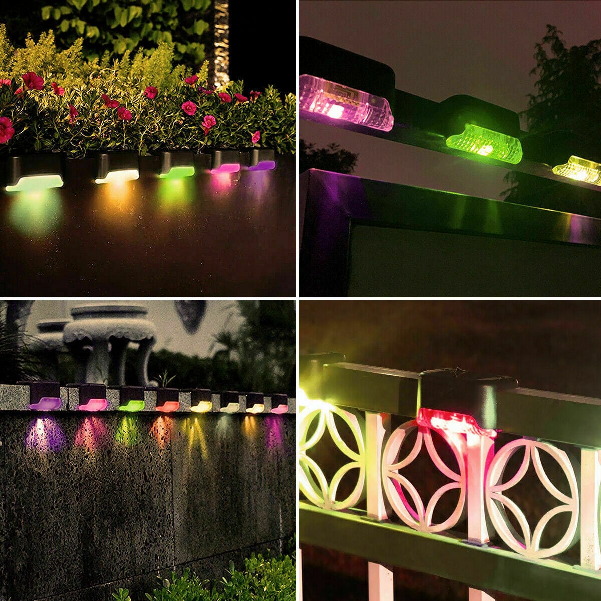 Solar-Powered LED Deck Lights - Outdoor Bright Lighting for Garden, Patio, Pathway, Stairs & Fence