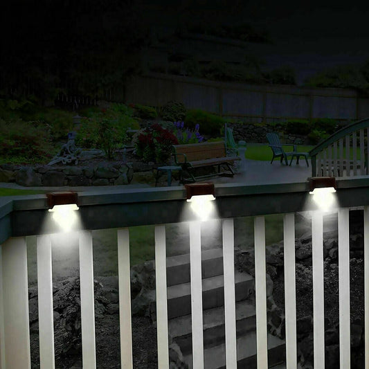 Solar-Powered LED Deck Lights - Outdoor Bright Lighting for Garden, Patio, Pathway, Stairs & Fence