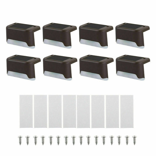 Solar-Powered LED Deck Lights - Outdoor Bright Lighting for Garden, Patio, Pathway, Stairs & Fence