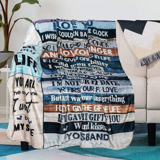 Surprise Your Wife with an Ultra-Soft Micro Fleece Sherpa Throw Blanket -  Show Your Love with this Cozy Gift from Husband Beds & Blankets AMZ