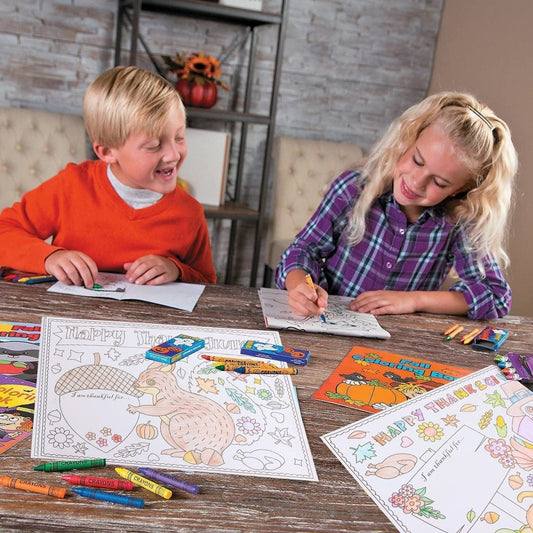 Thanksgiving Coloring Placemats for Kids(20 Sheets)  ebasketonline