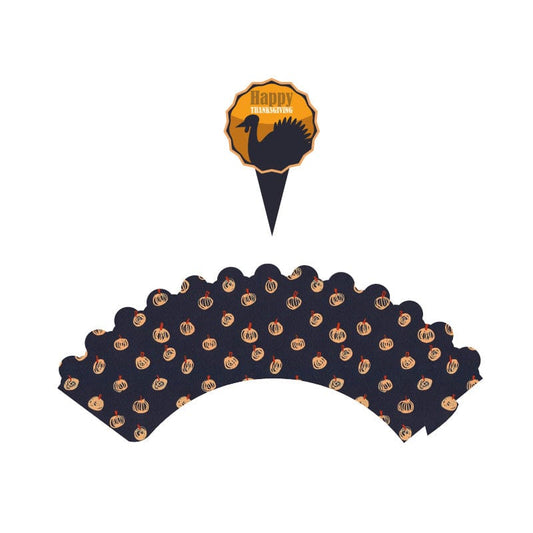 Thanksgiving Dessert Table Decor Set Cake Wrappers and Toppers Gifts CJ