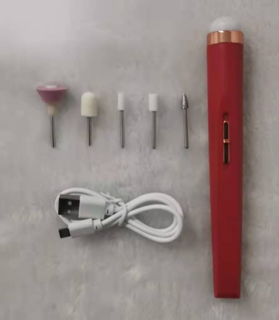 Ultimate Manicure Machine Set: Five-in-one Cordless USB Rechargeable Electric Nail Drill Polisher with LED Skincare Almandine