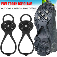 Unisex Men 5 Teeth Ice Gripper For Shoes Crampons Ice Gripper Spike Grips Cleats For Snow Studs Non-Slip Climbing Hiking Covers Accessories CJ