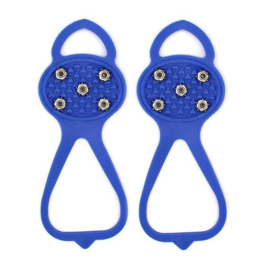 Unisex Men 5 Teeth Ice Gripper For Shoes Crampons Ice Gripper Spike Grips Cleats For Snow Studs Non-Slip Climbing Hiking Covers Accessories CJ Blue A 1pair