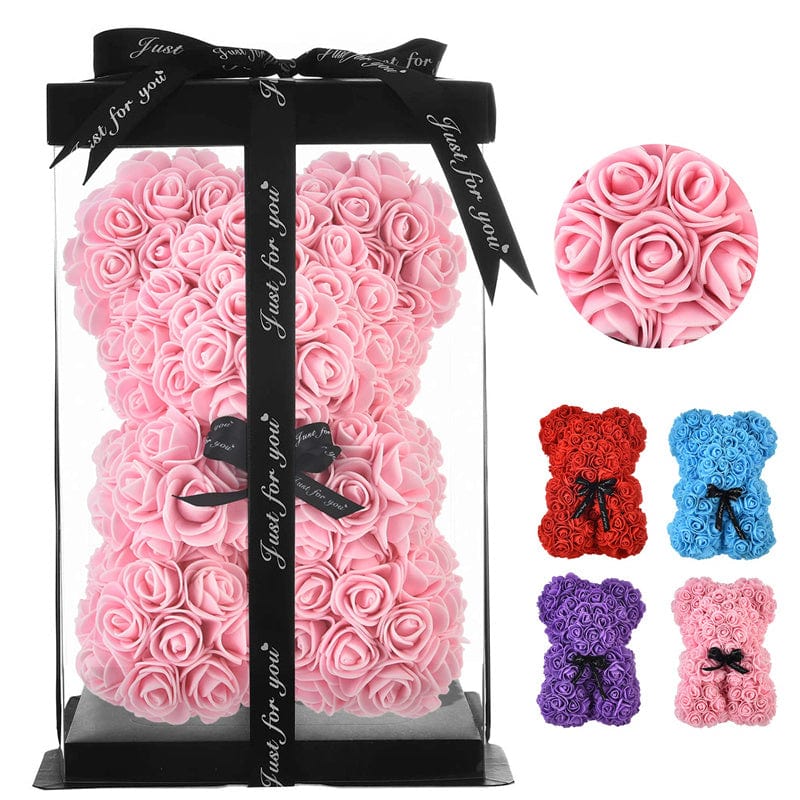Valentine's Day Gift Rose Bear Eternal Flower Rose Teddy Bear PE Foam Bear 25cm Valentines Day Gifts CJ