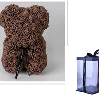 Valentine's Day Gift Rose Bear Eternal Flower Rose Teddy Bear PE Foam Bear 25cm Valentines Day Gifts CJ Coffee with box