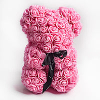 Valentine's Day Gift Rose Bear Eternal Flower Rose Teddy Bear PE Foam Bear 25cm Valentines Day Gifts CJ Dark pink