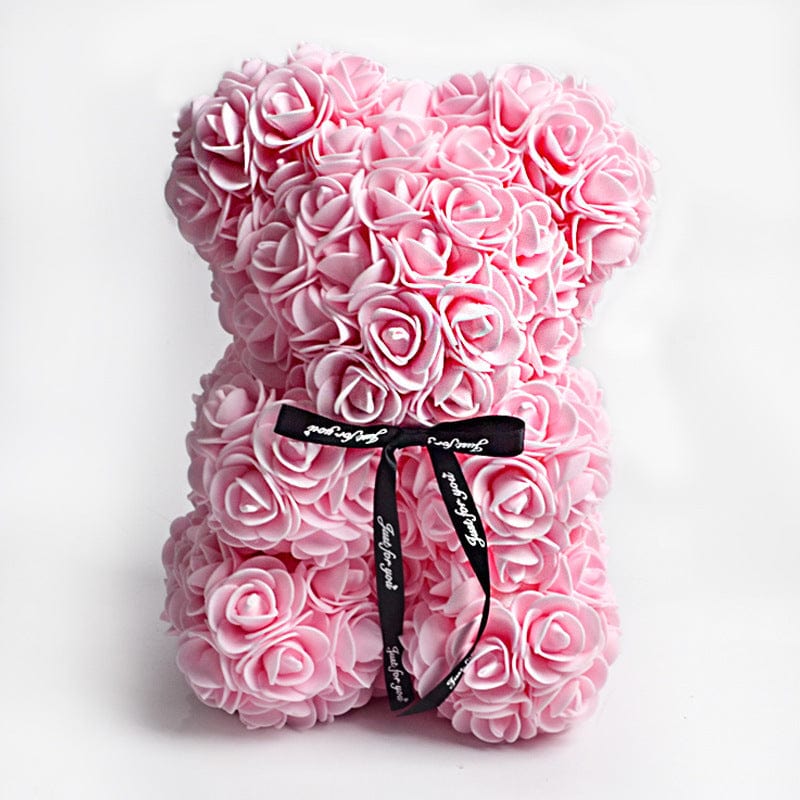 Valentine's Day Gift Rose Bear Eternal Flower Rose Teddy Bear PE Foam Bear 25cm Valentines Day Gifts CJ Light pink
