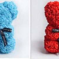 Valentine's Day Gift Rose Bear Eternal Flower Rose Teddy Bear PE Foam Bear 25cm Valentines Day Gifts CJ Red set