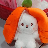Wanghong Cute Strawberry Rabbit Doll Plush Toy with Transforming Feature Accessories CJ Carrot 18cm 3PCS