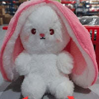 Wanghong Cute Strawberry Rabbit Doll Plush Toy with Transforming Feature Accessories CJ Strawberry 18cm 2PCS