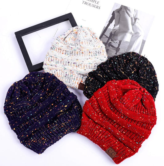 Warm and Stylish Chunky Cable Knit High Bun Ponytail Beanie Hat for Women Home & Garden Pink Lucy