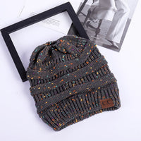 Warm and Stylish Chunky Cable Knit High Bun Ponytail Beanie Hat for Women Home & Garden Pink Lucy Dark gray B