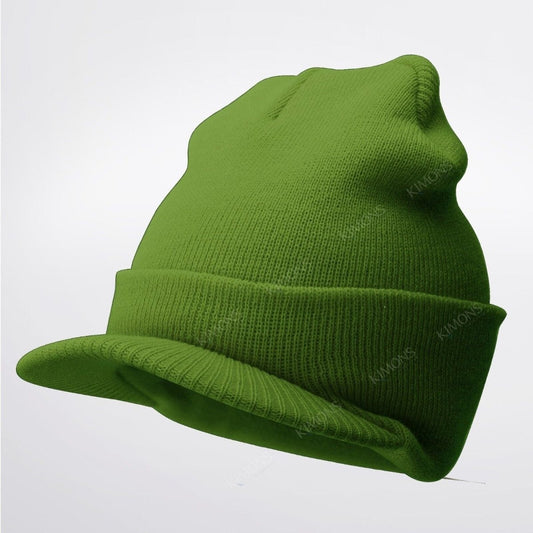 Warm Winter Essential: Bill Visor Cuff Beanie Knit Cap Hat Ski with Thick Brim  ebasketonline 16-Olive