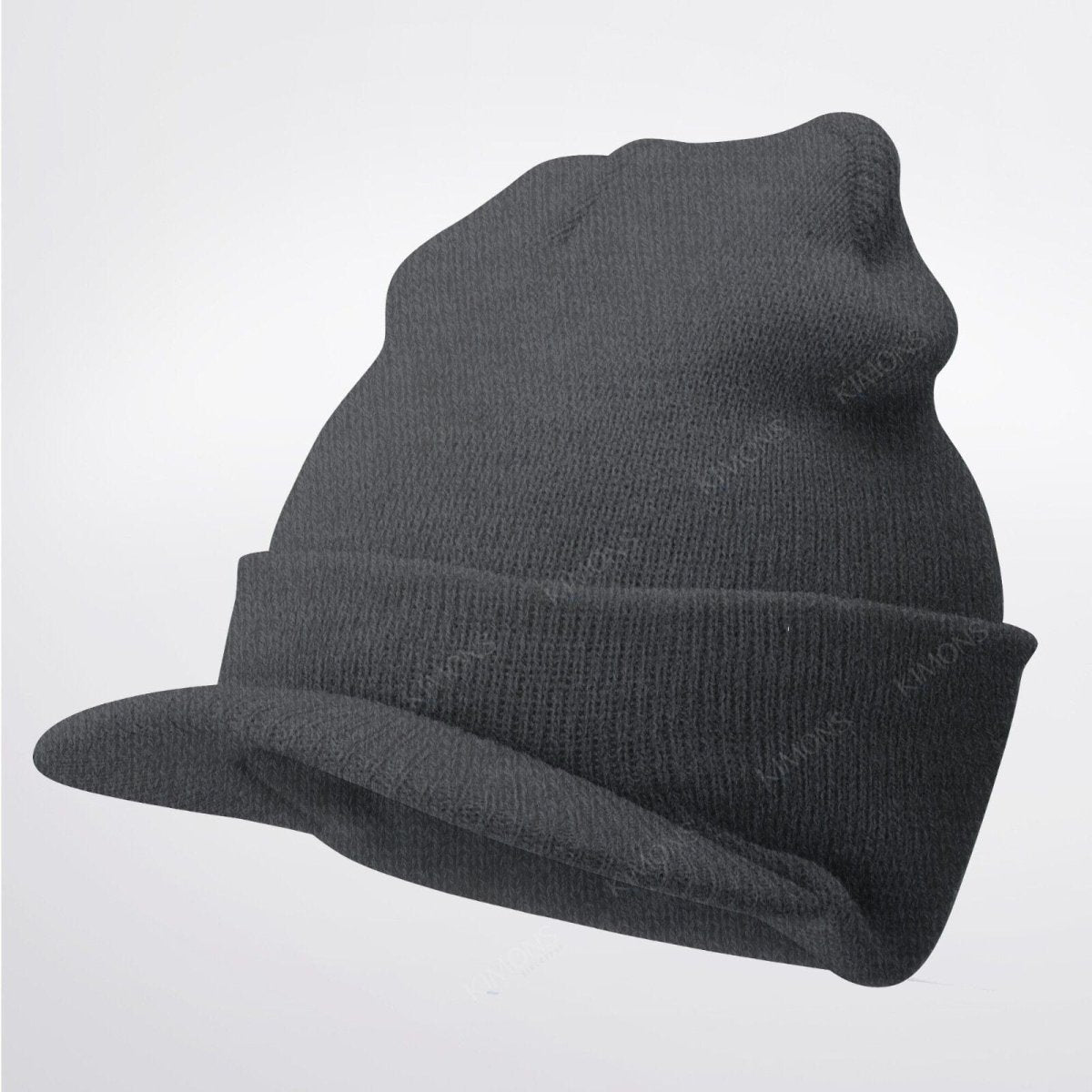 Warm Winter Essential: Bill Visor Cuff Beanie Knit Cap Hat Ski with Thick Brim  ebasketonline 2-Charcoal