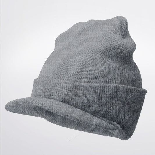 Warm Winter Essential: Bill Visor Cuff Beanie Knit Cap Hat Ski with Thick Brim  ebasketonline 3-Gray